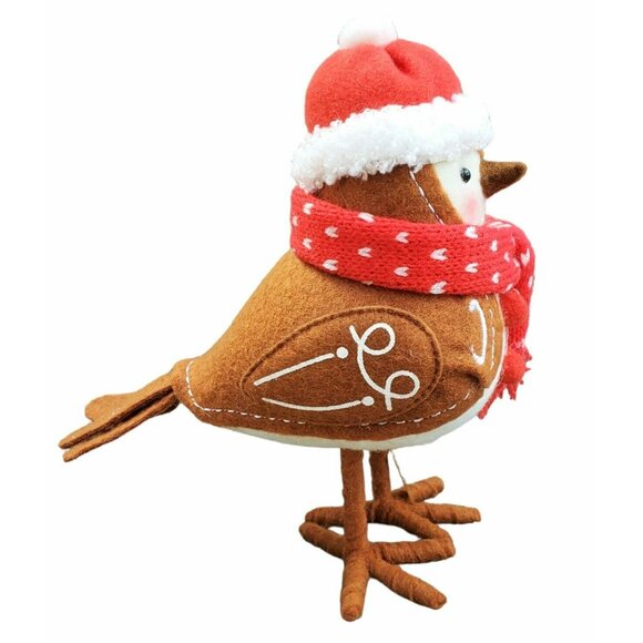 New Featherly Friends Brown Bird SNAP Christmas Holiday Decor Red Hat Scarf 2023 - Picture 2 of 11